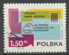 Pologne - Poland - Polen 1973 Y&T N°2090 - Michel N°2246 (o) - 1,50z Code Postal - Gebraucht