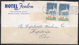 1957 Rhinelander Wisconsin (Dec) Hotel Fenlon - Covers & Documents