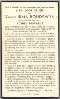 Bidprentje Halewijn - Boudewyn Irma (1889-1941) - Devotieprenten