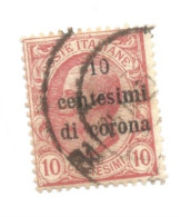 (COLONIE E POSSEDIMENTI) 1919, TRENTO E TRIESTE, SOVRASTAMPATI, 10c - Francobollo Usato (CAT. SASSONE N.4) - Trento & Trieste