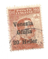 (COLONIE E POSSEDIMENTI) 1919, SOVRASTAMPATI VENEZIA GIULIA - Francobollo Usato (CAT. SASSONE N.31) - Venezia Julia