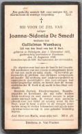 Bidprentje Hekelgem - De Smedt Joanna Sidonia (1855-1930) - Images Religieuses