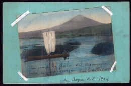 Postcard - 1905 - Drawing - Sail Boat And A Mountain - Segelboote