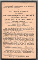 Bidprentje Hekelgem - De Wever Emilius Josephus (1855-1922) - Santini