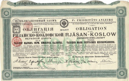 Obligation De 1886 - Obligation Mark Der Rjäsan-Koslow - Eisenbahn - Russland