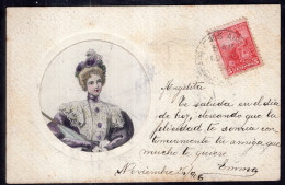 Argentina - 1906 - Women - Drawing Of A XIX Century Fancy Woman - Women