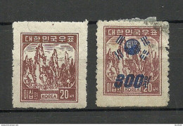 South Korea 1949 & 1951 Michel 51 & 87 MNH/o - Corea Del Sur