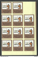 Korea 1988 Seoul Ausstellung Int. Sports Philatelic Exhibition Stickers Aufklebers Unused - Esposizioni Filateliche