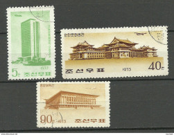 NORDKOREA North Korea 1973 Michel 1217 & 1219 - 1220 Architecture Of Pöngjang O - Altri & Non Classificati