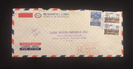 C) 1946. COSTA RICA. AIRMAIL ENVELOPE SENT TO USA. MULTIPLE STAMPS. 2ND CHOICE - Amerika (Varia)
