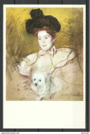 MARY CASSATT - Woman In Rasperry Costume Holding A Dog Art Kunst, Unused Dame Mit D. Hund Printed In USA - Pintura & Cuadros