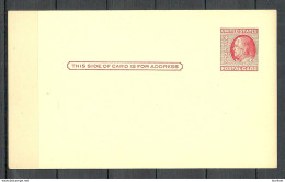 USA 1952 Postal Stationery Stamped Postal Card Ganzsache 2 C. Franklin Unused - 1941-60