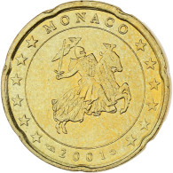 Monaco, Rainier III, 20 Euro Cent, 2001, Paris, SUP, Laiton, Gadoury:MC176 - Monaco