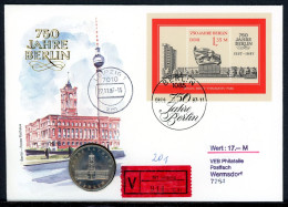 DDR 1987 Numisbrief 5 Mark Rotes Rathaus - Worbes 47.W ST (Num176 - Other & Unclassified