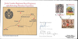 Nepal Rolwaling Himalaya Expedition Signed Cover 1983. Junior Leaders Regiment Royal Engineers - Nepal