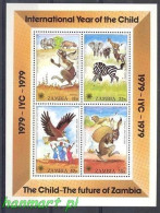 Zambia 1979 Mi Block 5 MNH  (ZS6 ZMBbl5) - Big Cats (cats Of Prey)