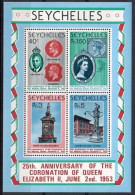 Seychelles 1978 Mi Block 10 MNH  (ZS4 SYCbl10) - Briefmarken Auf Briefmarken