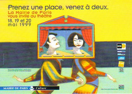 Carte Postale "Cart'Com" (1999) - La Mairie De Paris Vous Invite Au Théâtre - Illustration : Lorenzo Mattotti - Altri & Non Classificati