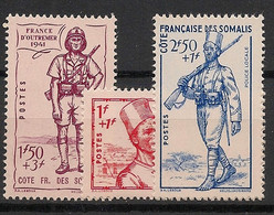 COTE DES SOMALIS - 1941 - N°YT. 188 à 190 - Défense De L'empire - Série Complète - Neuf * / MH VF - Unused Stamps