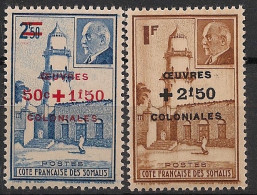 COTE DES SOMALIS - 1944 - N°YT. 251 à 252 - Oeuvres Coloniales - Neuf Luxe ** / MNH / Postfrisch - Nuevos