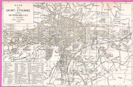 Carte Plan De La Ville De St Stienne Vers 1900 Série Des Itinéraires D.V.F. Par Toursier à Lyon - Roadmaps