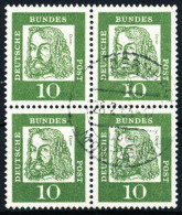 BRD DS BED. DEUT. Nr 350y Zentrisch Gestempelt VIERERBLOCK X580B5A - Used Stamps