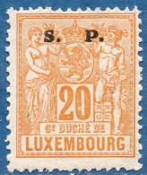 Luxemburg Service 1882 20 C S.P. Overprint (perforated 13½) MH - Servizio