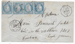 Lettre De Mars 1873 Timbre 25c CERES Bande De 4 Oblitération Ancre Càd Consulaire CUBA  + LIGNE B / PAQ.FR N°4 RARE SUP - Poste Maritime