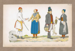 1891 H.M. Kop JOHANNES FLINTOE Folk Costume Study Color Lithograph Plate XV Antique Print - Estampes & Gravures