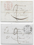 SAONE ET LOIRE 2 Lettres Càd BUXY Type 11 Noir 1835 , Rouge 1833 SUP - 1801-1848: Precursores XIX