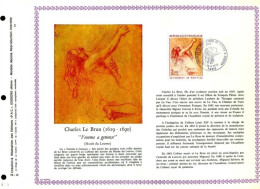 Rare Feuillet PAC (précurseur De CEF) De 1973 - CHARLES LE BRUN (1619-1690) « Femme à Genoux » - 1970-1979