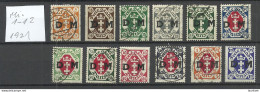Germany Deutschland DANZIG 1921 Michel 1 - 12 */o Dienstmarken - Dienstmarken