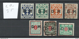 Germany Deutschland DANZIG 1922/1923 Michel 29 - 35 */o Dienstmarken - Oficial