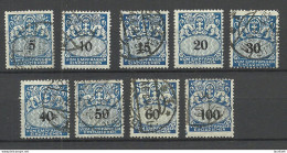 Germany Deutschland DANZIG 1923/1927 Michel 30 - 38 Portomarken Postage Due O (20 Pf Is MH/*) - Postage Due