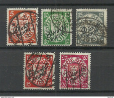 Germany Deutschland DANZIG 1924/25 Michel 41 - 45 O Dienstmarken - Dienstzegels