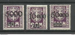 Germany Deutschland DANZIG 1922 Michel 26 - 28 * Postage Due Portomarken - Ungebraucht