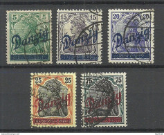 Germany Deutschland DANZIG 1920 Michel 21 - 25 O - Used