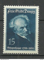 Deutschland DANZIG Gdansk 1938 Michel 251 MNH A. Schopenhauer - Ungebraucht