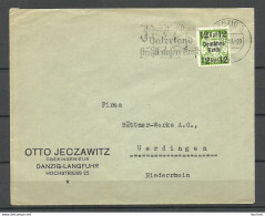 Germany Deutsches Reich 1939 Michel 722 Als Einzelfrankatur Auf Firmenbrief O Danzig & Propagandastempel - Covers & Documents