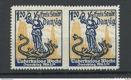 Deutschland DANZIG Gdansk 1921 Michel 92 As Pair (*) Ohne Gummi/mint No Gum - Postfris