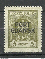 Port Gdansk Danzig 1925 Michel 4 * - Port Gdansk