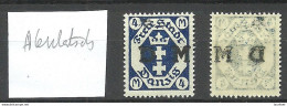 Deutschland DANZIG 1922 Michel 20 Dienstmarke  Abart ERROR Variety = Set Off Of OPT ABKLATSCH MNH - Servizio