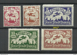 Germany Deutschland DANZIG 1922/1923 Michel 68 - 69 & 116 - 118 MNH/MH (mostly MNH/**, Only 1 Stamp Is MH/) Air Planes - Ungebraucht
