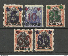 Germany Deutschland DANZIG 1920 Michel 16 - 20 * - Mint