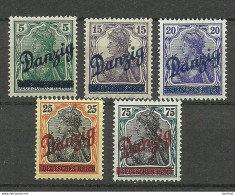 Germany Deutschland DANZIG 1920 Michel 21 - 25 MNH - Mint