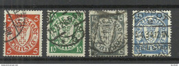 Danzig, 4 Wappenmarken, Coat Of Arms, O - Used