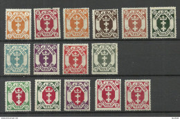 Danzig, 15 Wappenmarken, Coat Of Arms * - Postfris