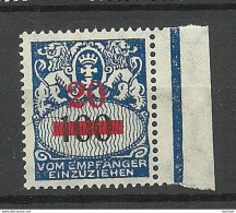 Germany Deutschland DANZIG 1932 Michel 42 MNH (hinged At Margin Only) Portomarke Postage Due - Ungebraucht