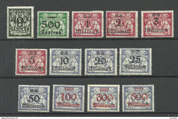Germany Deutschland DANZIG 1923 = 13 Werte Aus Satz Michel 158 - 176 * - Mint
