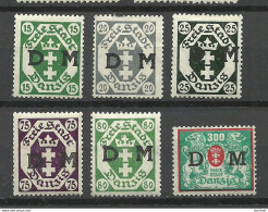 Danzig 1921/23 - Lot 6 Dienstmarken, * - Dienstmarken